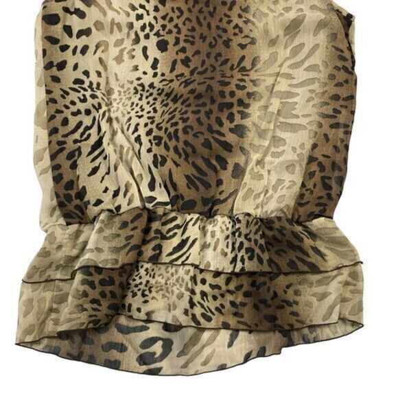 New Direction Sleeveless Blouse Womens Size Medium Leopard Print Embellished Top - Picture 7 of 12